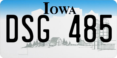 IA license plate DSG485