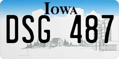 IA license plate DSG487