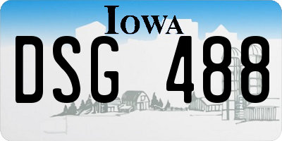 IA license plate DSG488