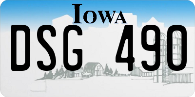 IA license plate DSG490