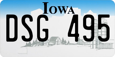 IA license plate DSG495