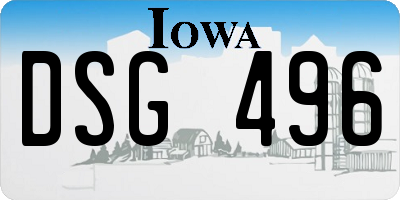 IA license plate DSG496