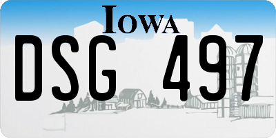 IA license plate DSG497