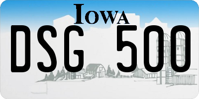 IA license plate DSG500