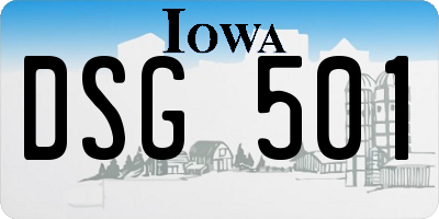 IA license plate DSG501