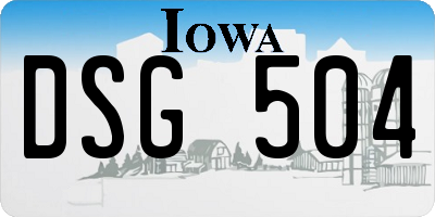 IA license plate DSG504