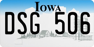 IA license plate DSG506