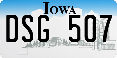 IA license plate DSG507