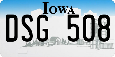 IA license plate DSG508