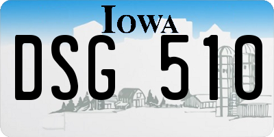 IA license plate DSG510
