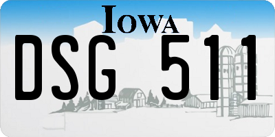 IA license plate DSG511
