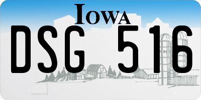 IA license plate DSG516