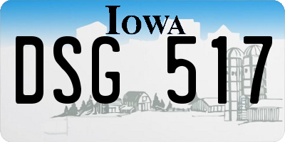 IA license plate DSG517