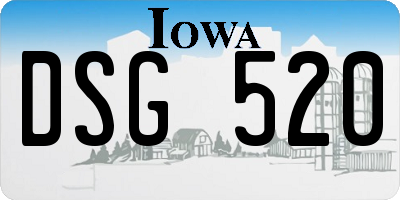 IA license plate DSG520