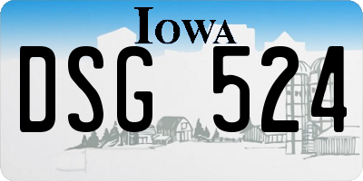 IA license plate DSG524