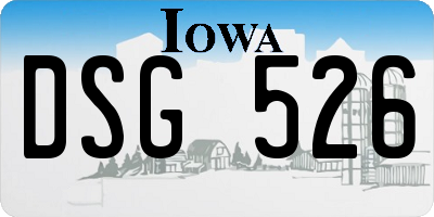 IA license plate DSG526