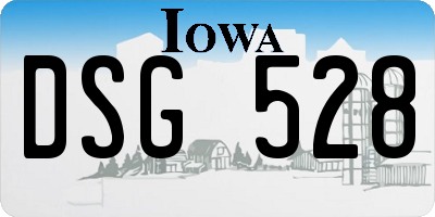 IA license plate DSG528