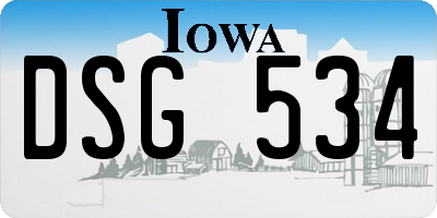 IA license plate DSG534