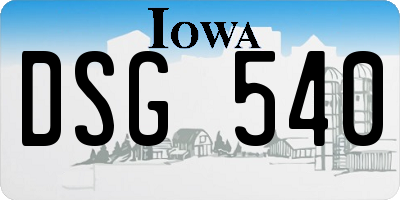 IA license plate DSG540