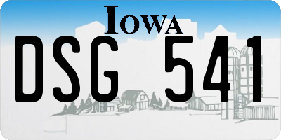 IA license plate DSG541