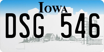 IA license plate DSG546