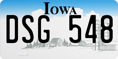 IA license plate DSG548