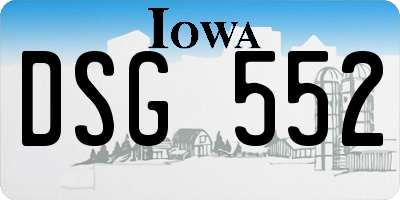 IA license plate DSG552