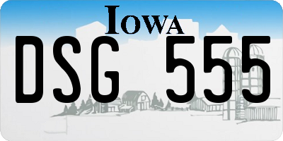 IA license plate DSG555