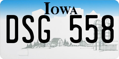 IA license plate DSG558