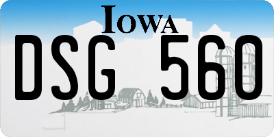 IA license plate DSG560