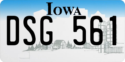 IA license plate DSG561