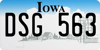IA license plate DSG563