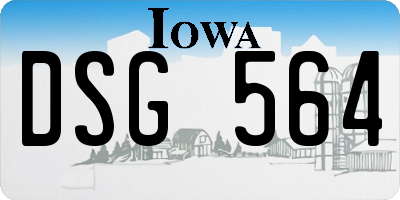 IA license plate DSG564