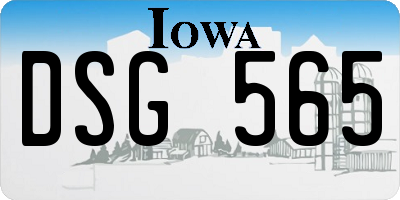 IA license plate DSG565