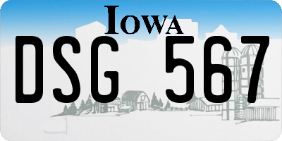 IA license plate DSG567