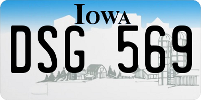 IA license plate DSG569