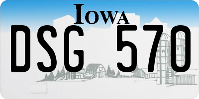 IA license plate DSG570