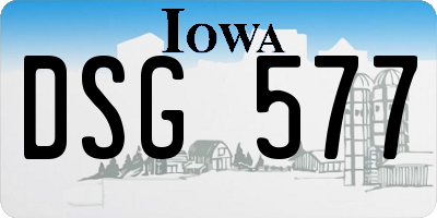IA license plate DSG577