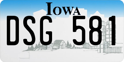 IA license plate DSG581