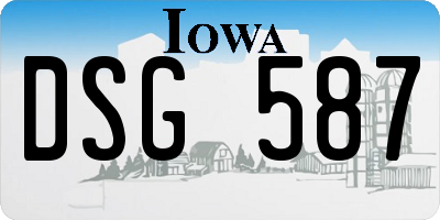 IA license plate DSG587