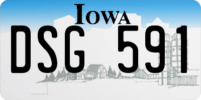 IA license plate DSG591