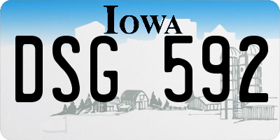 IA license plate DSG592