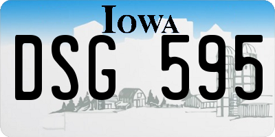 IA license plate DSG595
