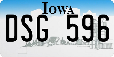 IA license plate DSG596