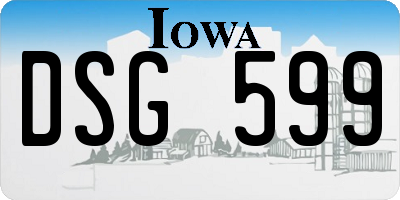 IA license plate DSG599