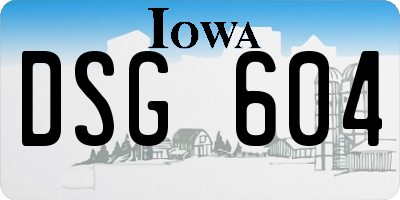 IA license plate DSG604