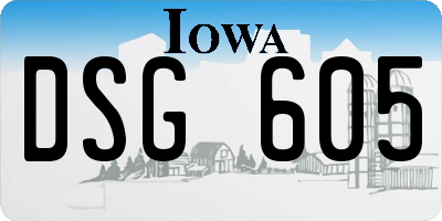 IA license plate DSG605