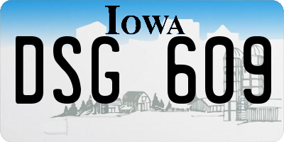 IA license plate DSG609