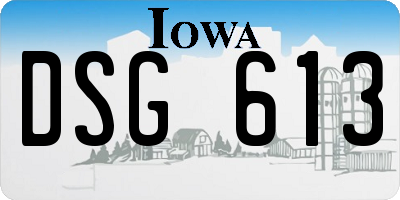 IA license plate DSG613