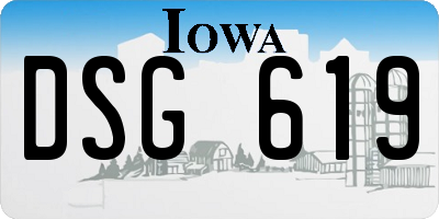 IA license plate DSG619
